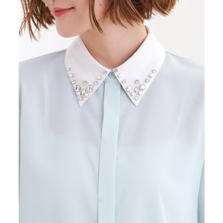 ビジューカラー とろみシャツ | grove | 詳細画像15 