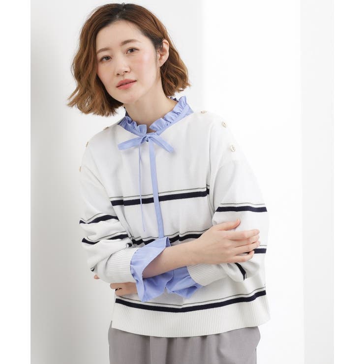 【おうちで洗える】顔周りすっきり、ボートネックニット | grove | 詳細画像22 