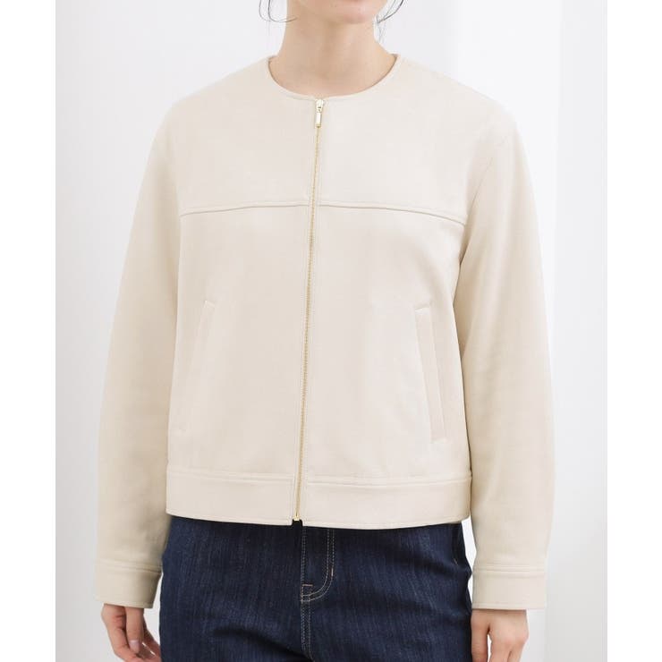 スエードライク ノーカラーブルゾン | grove | 詳細画像15 