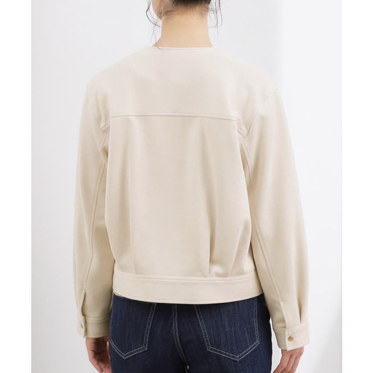 スエードライク ノーカラーブルゾン | grove | 詳細画像17 