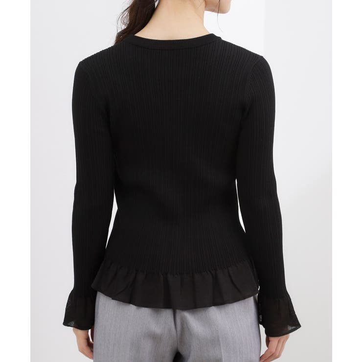 シアーフリルリブニットプルオーバー | grove | 詳細画像15 