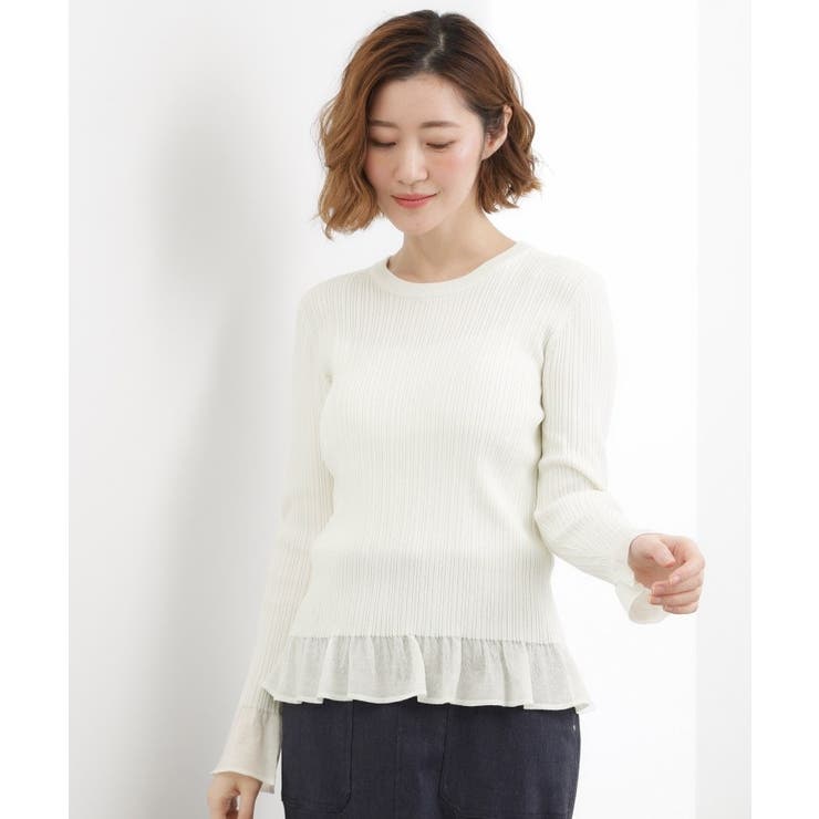 シアーフリルリブニットプルオーバー | grove | 詳細画像6 