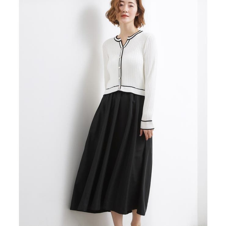 オフ(003) | 一枚で装いが整う マルチボーダーアソートドッキングワンピース | grove