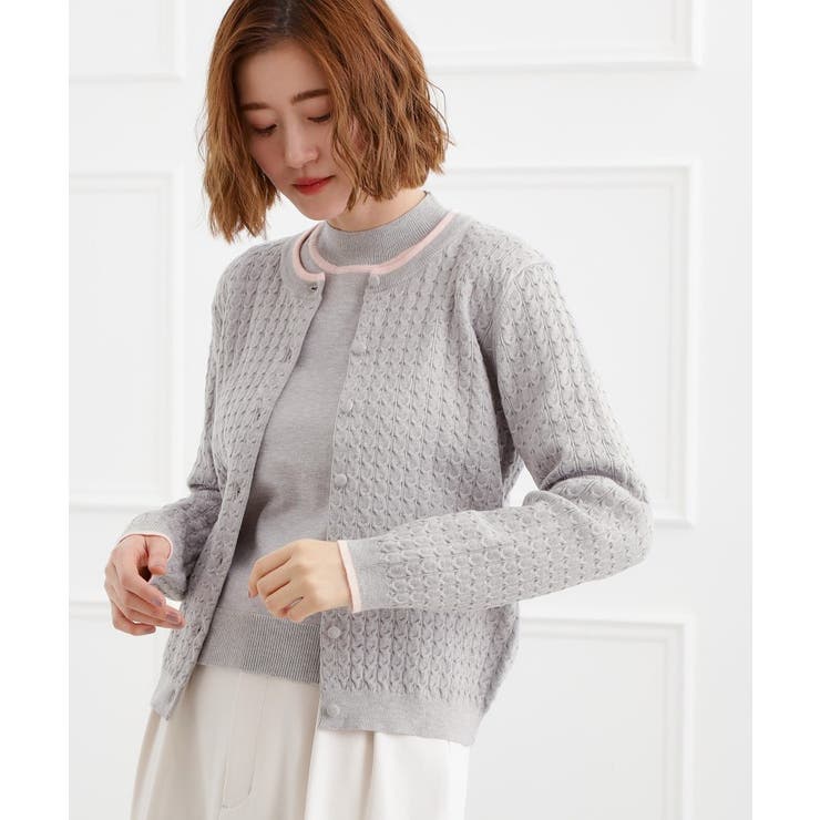 ミニケーブルクルーネックカーディガン | grove | 詳細画像6 