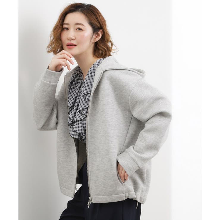 グレー(012) | ダンボールジャージ フードパーカージャケット | grove