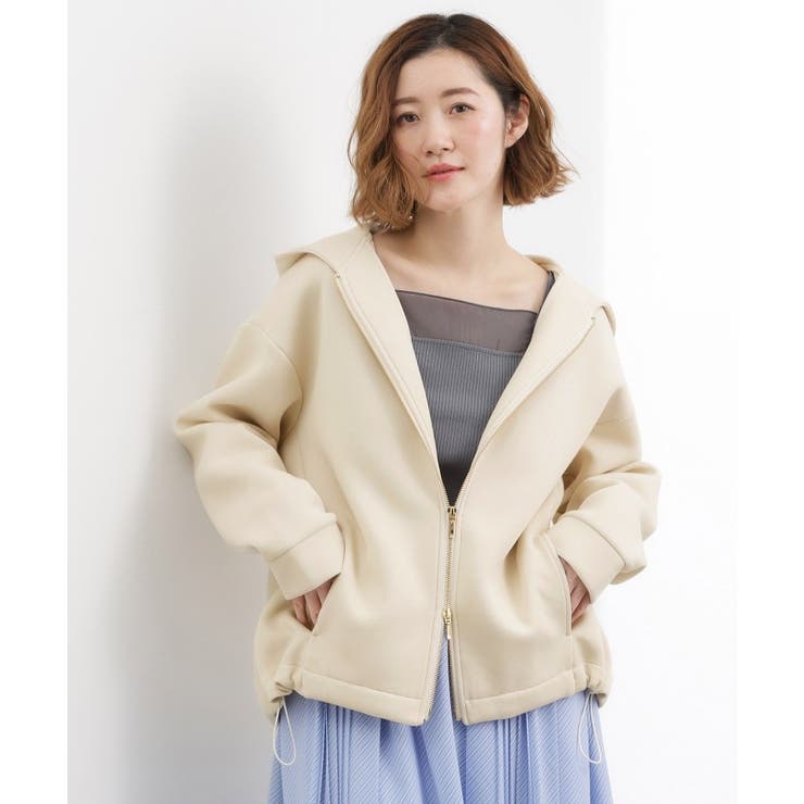 グレージュ(050) | ダンボールジャージ フードパーカージャケット | grove