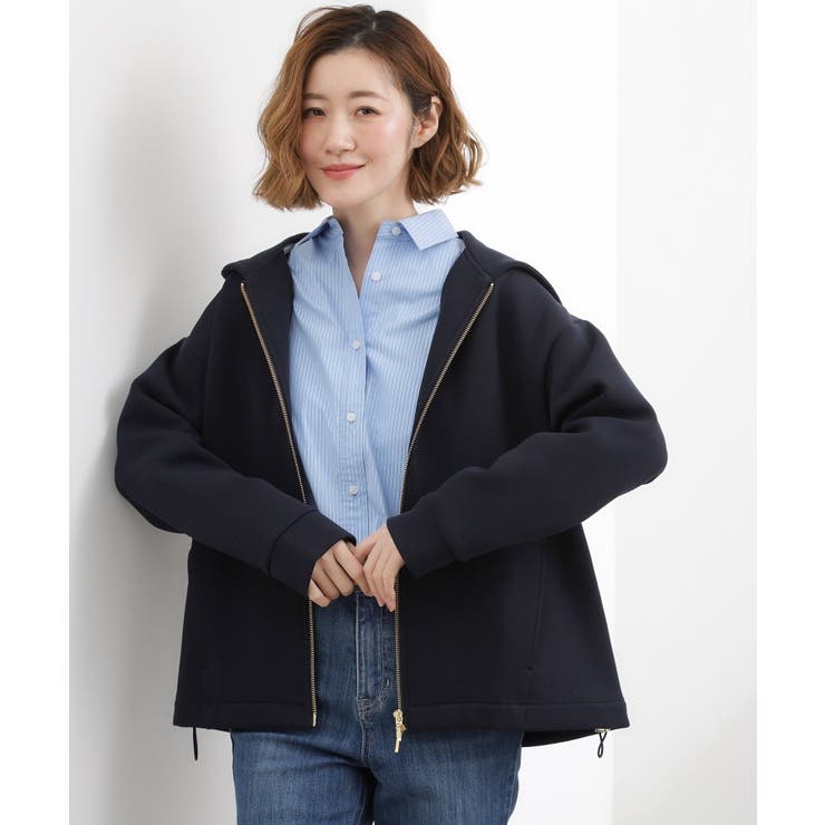 ネイビー(094) | ダンボールジャージ フードパーカージャケット | grove