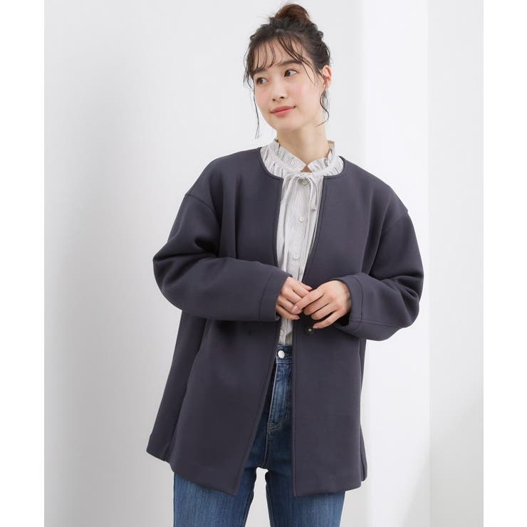 ダンボールジャージ ノーカラーミドルコート | grove | 詳細画像7 