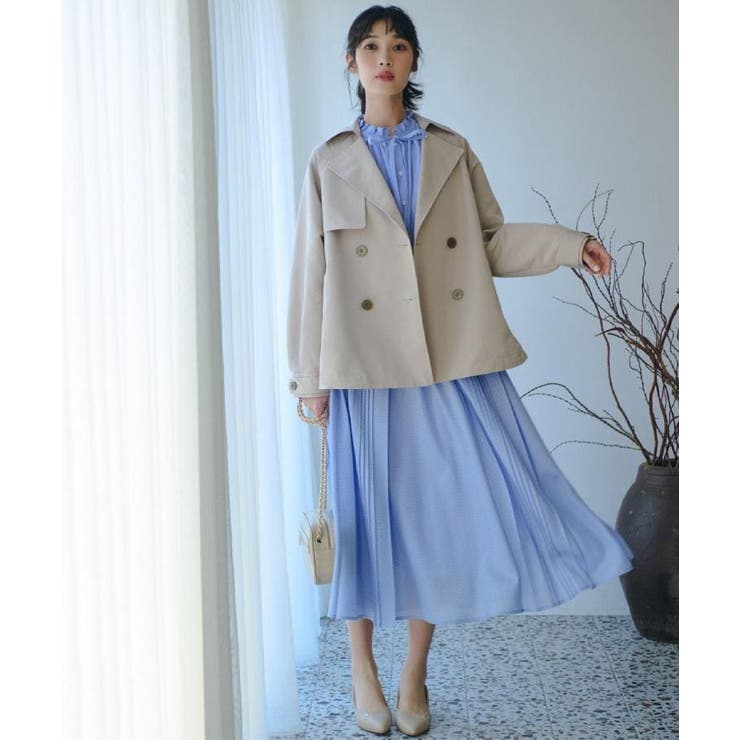 動くたびに表情が生まれる 軽やかストライププリーツスカート | grove | 詳細画像9 