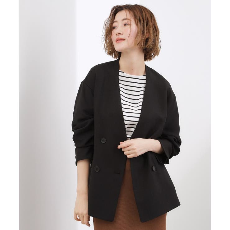 【貴島明日香さん着用】リネンライクカラーレスジャケット | grove | 詳細画像9 