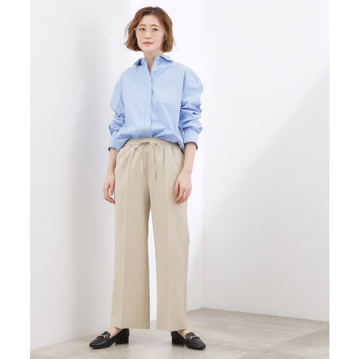 高評価！【貴島明日香さん着用・カセット服】リネンライクソフトフレアパンツ | grove | 詳細画像12 