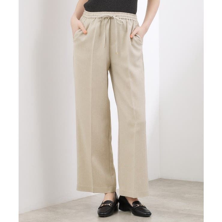 高評価！【貴島明日香さん着用・カセット服】リネンライクソフトフレアパンツ | grove | 詳細画像15 