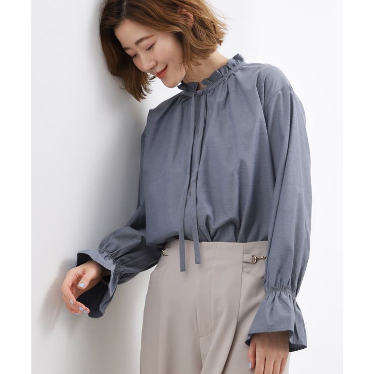 フリルカラーリボンブラウス | grove | 詳細画像2 