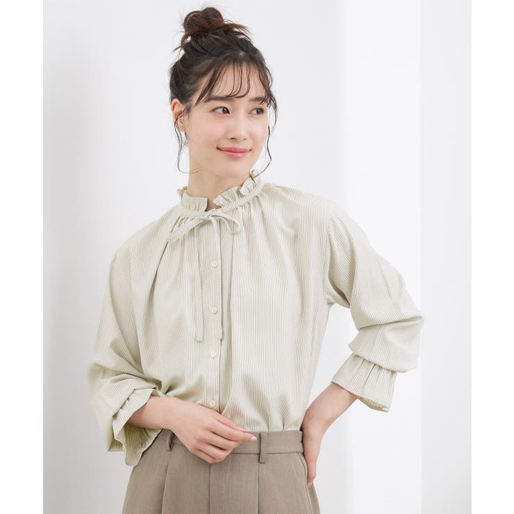 フリルカラーリボンブラウス | grove | 詳細画像15 