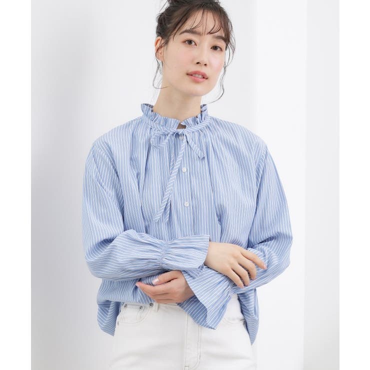 フリルカラーリボンブラウス | grove | 詳細画像19 