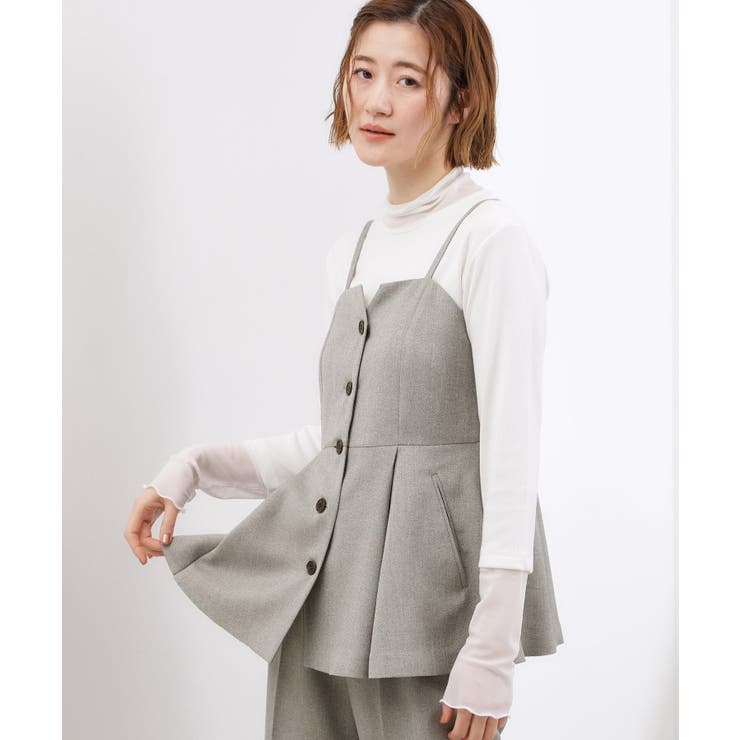 【貴島明日香さん着用・カセット服】リネンライク ペプラムビスチェ | grove | 詳細画像3 