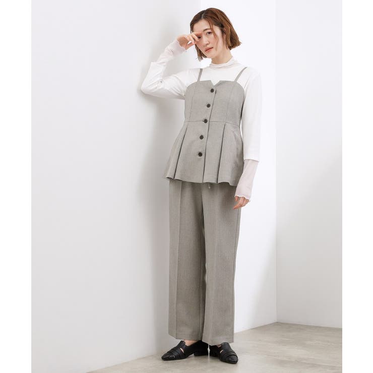 【貴島明日香さん着用・カセット服】リネンライク ペプラムビスチェ | grove | 詳細画像4 