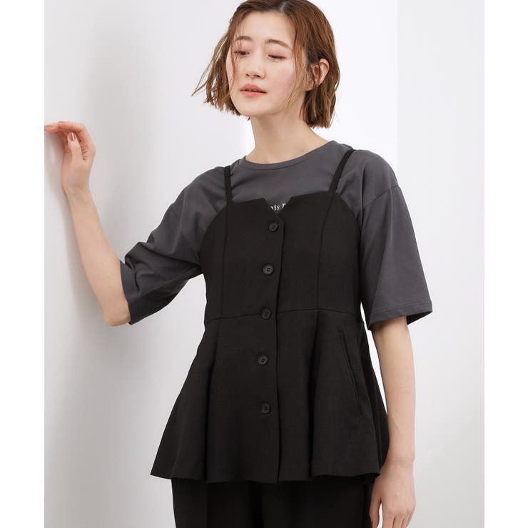 【貴島明日香さん着用・カセット服】リネンライク ペプラムビスチェ | grove | 詳細画像7 