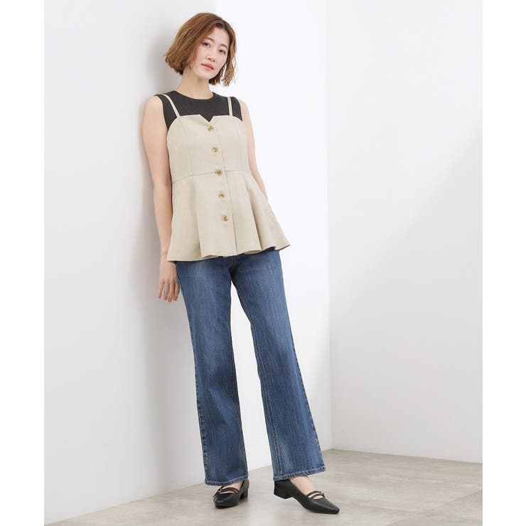 【貴島明日香さん着用・カセット服】リネンライク ペプラムビスチェ | grove | 詳細画像12 