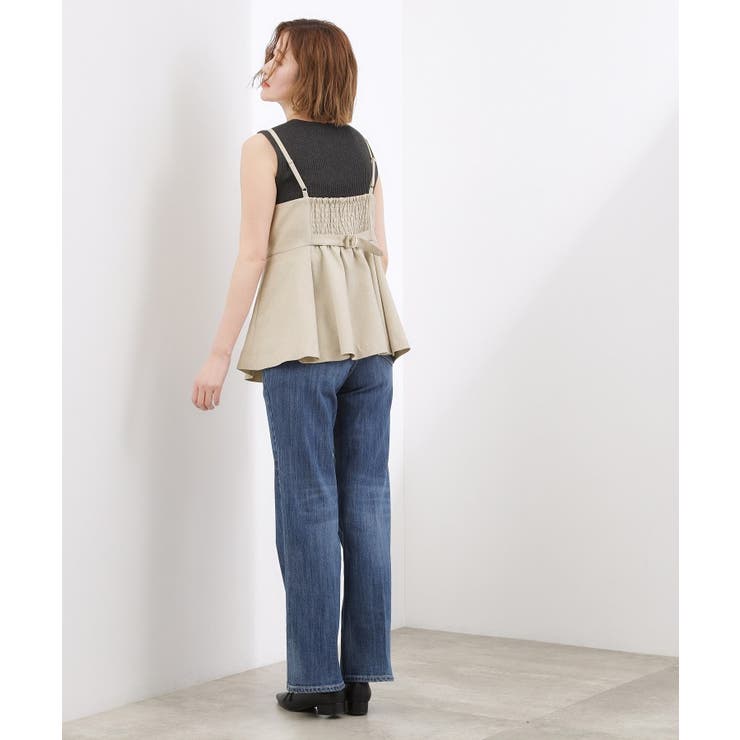 【貴島明日香さん着用・カセット服】リネンライク ペプラムビスチェ | grove | 詳細画像13 