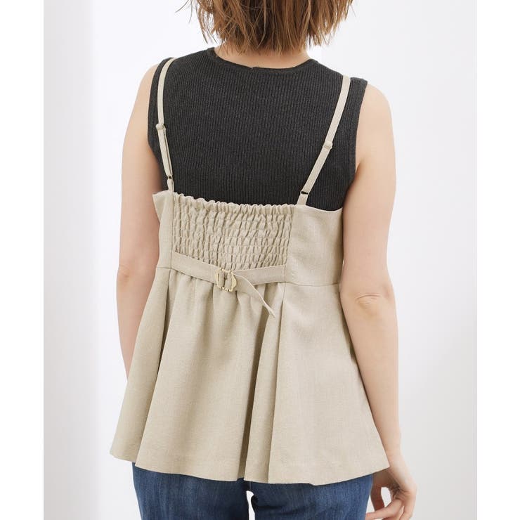 【貴島明日香さん着用・カセット服】リネンライク ペプラムビスチェ | grove | 詳細画像17 