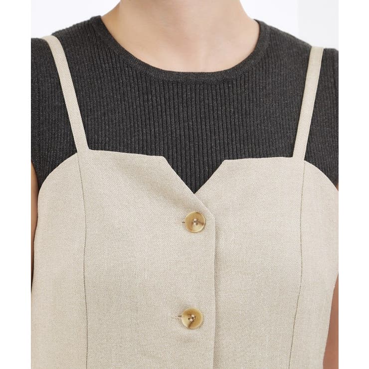 【貴島明日香さん着用・カセット服】リネンライク ペプラムビスチェ | grove | 詳細画像18 