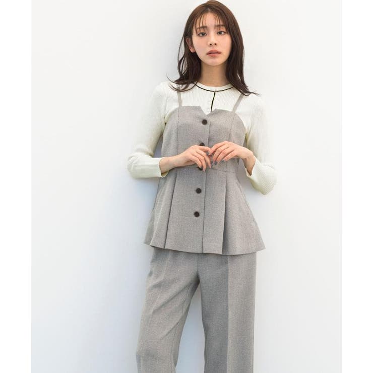 【貴島明日香さん着用・カセット服】リネンライク ペプラムビスチェ | grove | 詳細画像1 