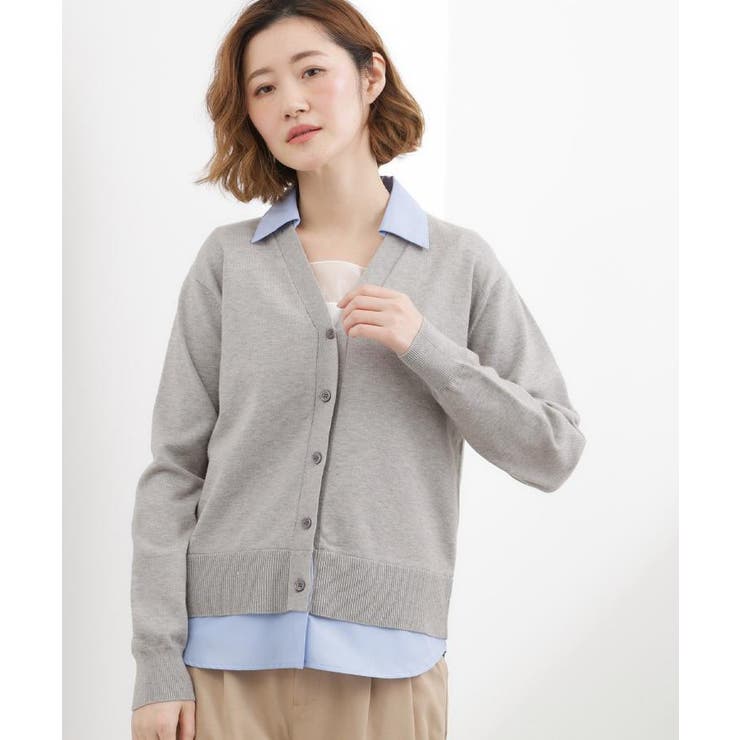 シャツドッキング ニットカーディガン | grove | 詳細画像2 