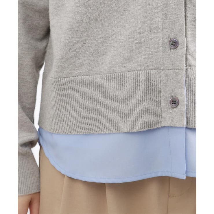 シャツドッキング ニットカーディガン | grove | 詳細画像14 