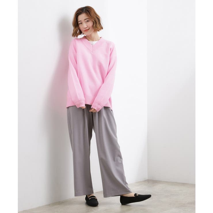 ラフさときれいめを両立する、大人のスウェットライクVネックニット | grove | 詳細画像8 