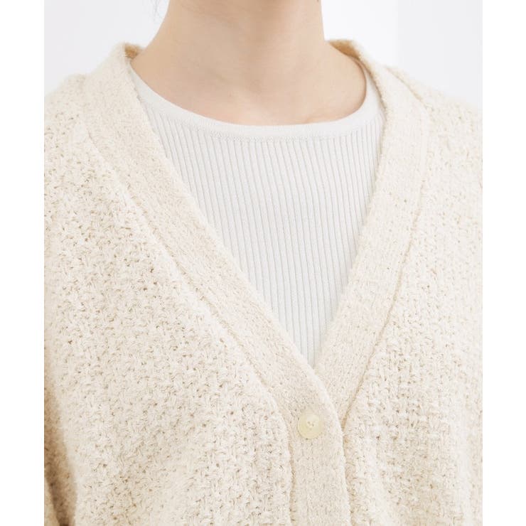 コットン混バスケットVネックカーディガン | grove | 詳細画像21 