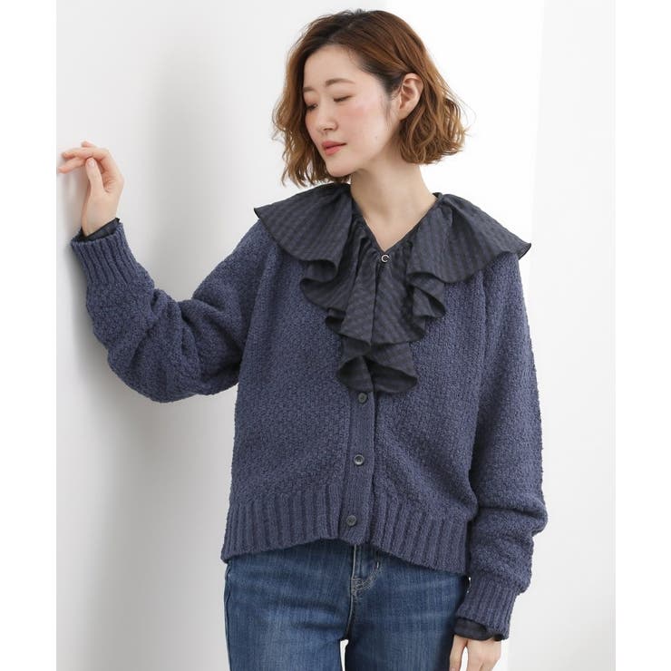 コットン混バスケットVネックカーディガン | grove | 詳細画像15 