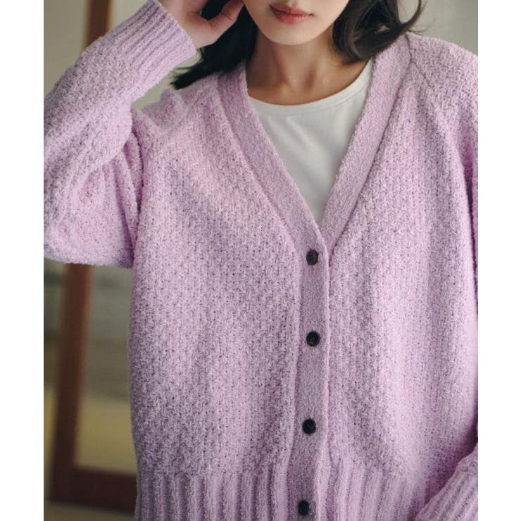 コットン混バスケットVネックカーディガン | grove | 詳細画像6 