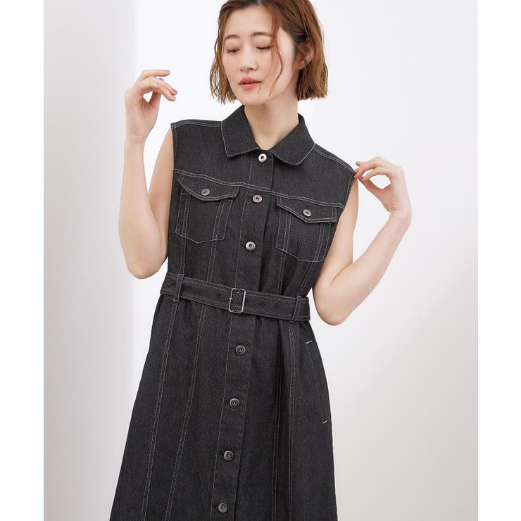 【貴島明日香さん着用】デニムフレアワンピース | grove | 詳細画像2 