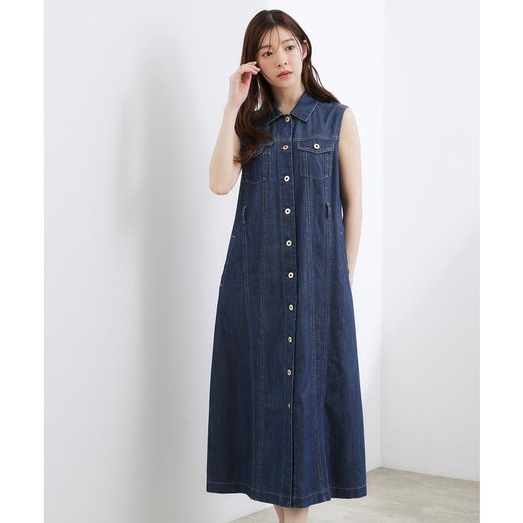 【貴島明日香さん着用】デニムフレアワンピース | grove | 詳細画像11 