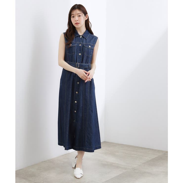 【貴島明日香さん着用】デニムフレアワンピース | grove | 詳細画像12 