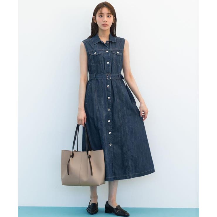 【貴島明日香さん着用】デニムフレアワンピース | grove | 詳細画像6 