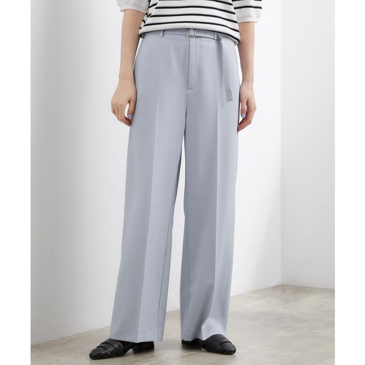 ブルー(091) | ベルトワイドパンツ | grove