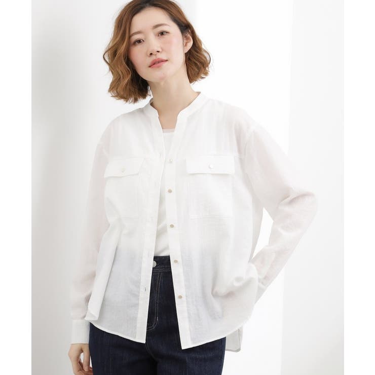 オフ(003) | 【貴島明日香さん着用】お仕事も普段も。今どきワークシャツブラウス | grove