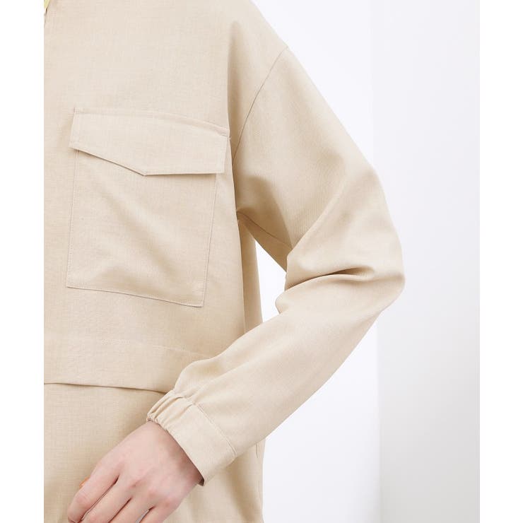 【貴島明日香さん着用・洗える】麻調ノーカラーブルゾン | grove | 詳細画像20 