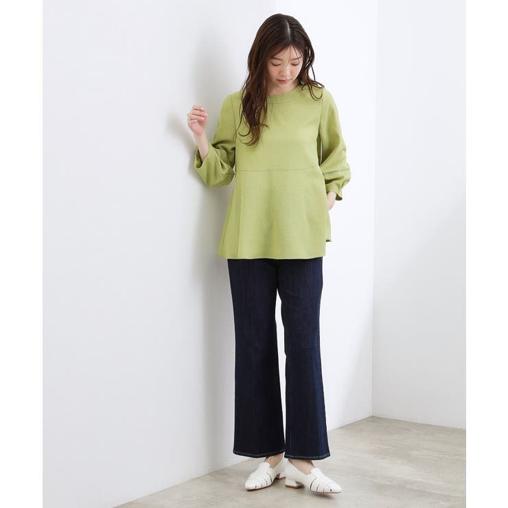 【UVカット・体型カバーも叶う】麻調メッシュランタンスリーブブラウス | grove | 詳細画像6 
