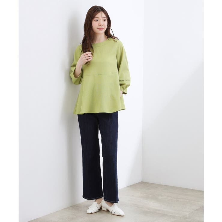 【UVカット・体型カバーも叶う】麻調メッシュランタンスリーブブラウス | grove | 詳細画像7 