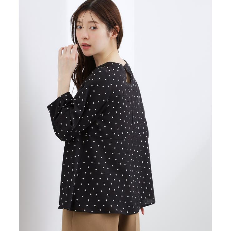 【UVカット・体型カバーも叶う】麻調メッシュランタンスリーブブラウス | grove | 詳細画像13 