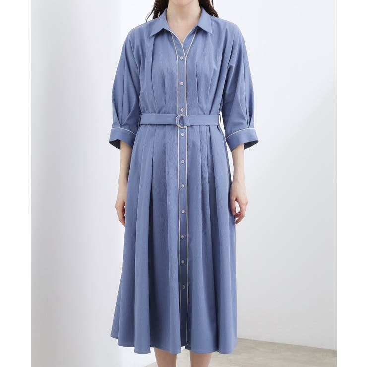 【貴島明日香さん着用・美シルエット】ウエストタック配色ワンピース | grove | 詳細画像16 