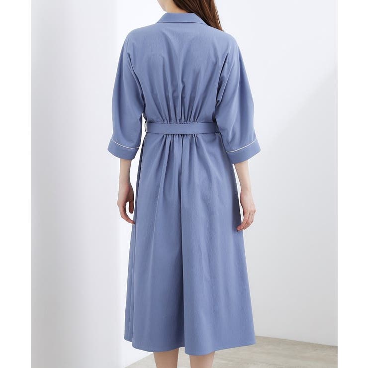 【貴島明日香さん着用・美シルエット】ウエストタック配色ワンピース | grove | 詳細画像18 