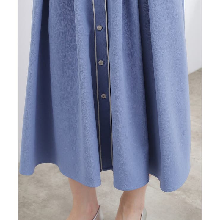 【貴島明日香さん着用・美シルエット】ウエストタック配色ワンピース | grove | 詳細画像23 