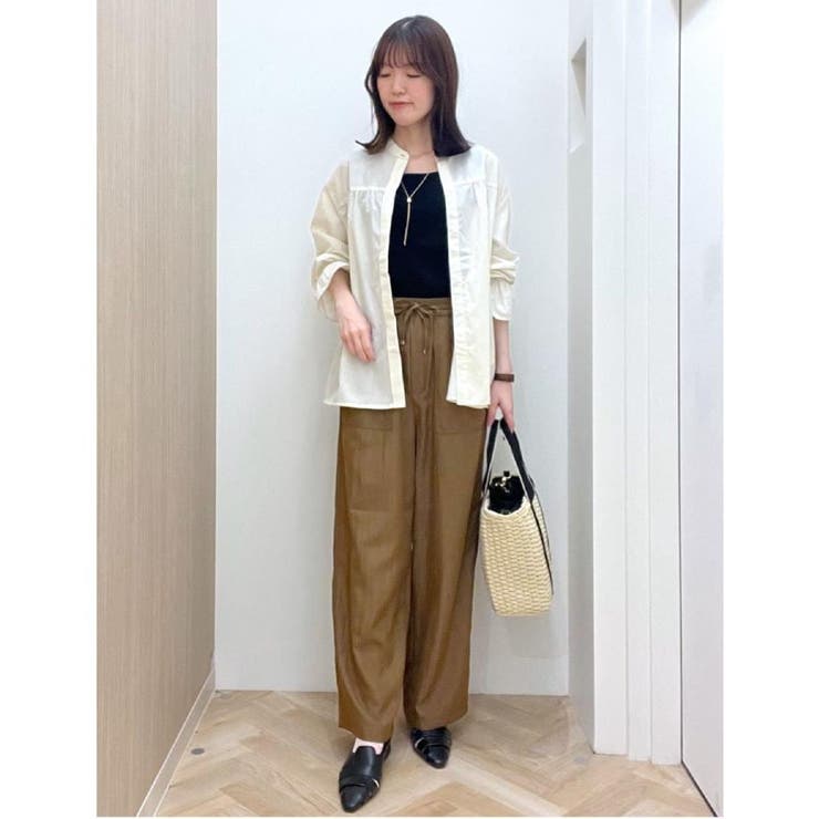 【貴島明日香さん着用／イージーケア／接触冷感】麻混スタンドギャザーシャツ | grove | 詳細画像41 