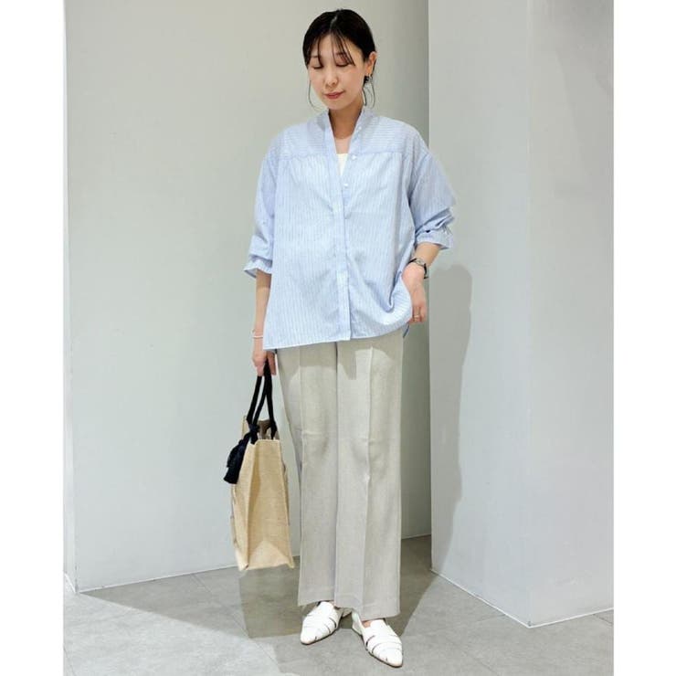 【貴島明日香さん着用／イージーケア／接触冷感】麻混スタンドギャザーシャツ | grove | 詳細画像42 