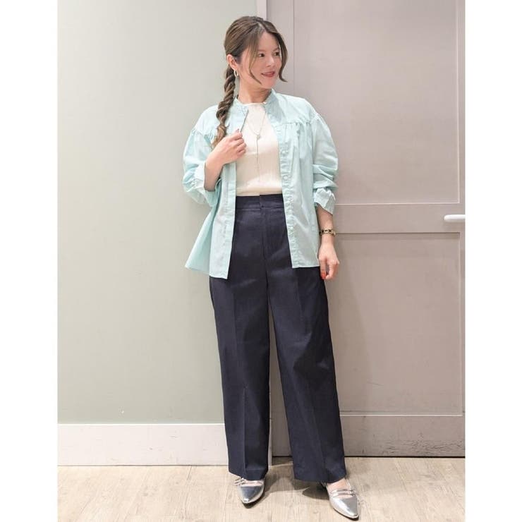 【貴島明日香さん着用／イージーケア／接触冷感】麻混スタンドギャザーシャツ | grove | 詳細画像40 