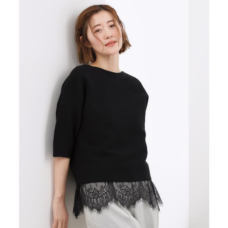 【貴島明日香さん着用 洗濯機OK】レイヤードにもおすすめ、軽やかクロップドニット | grove | 詳細画像7 